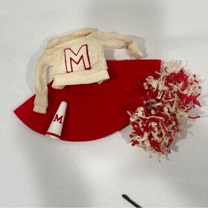 Barbie Cheerleader Outfit with Red Skirt and Cream Sweater